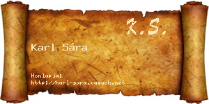 Karl Sára névjegykártya