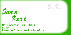 sara karl business card